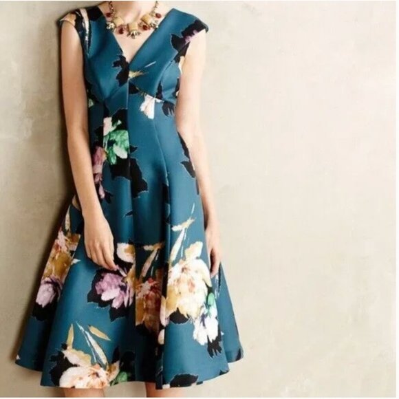Anthropologie Dresses & Skirts - Anthropologie Moulinette Soeurs Teal Floral Baikal Dress